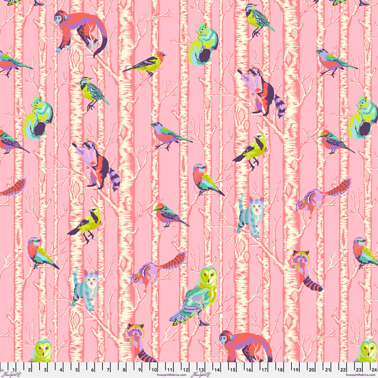 Tula Pink - Full Moon Forest 2 - Family Tree - Honey